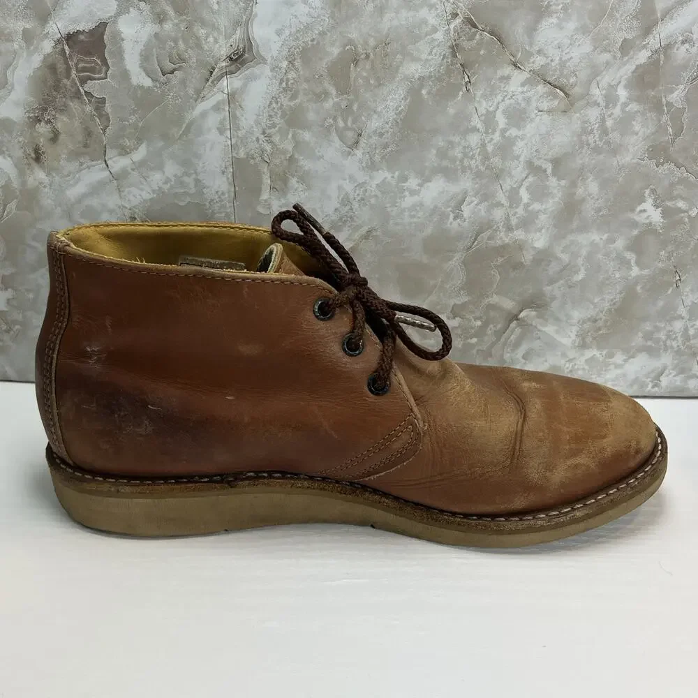 Vintage Red Wing 595 Chukka Leather Lace Up Boots Mens Sz 9 D - Made In USA
